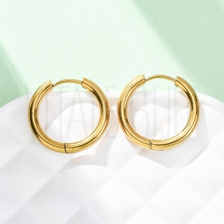 Brinco Argola 19mm (2mm espessura) - Aço Inox Dourado