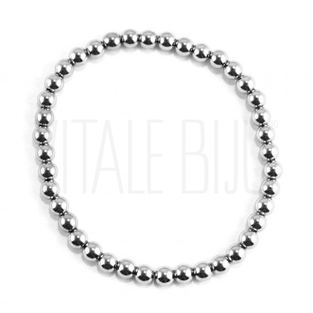 Pulseira Contas 5mm - Aço Inox...