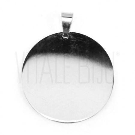 Medalha Lisa 35mm - Aço Inox (...